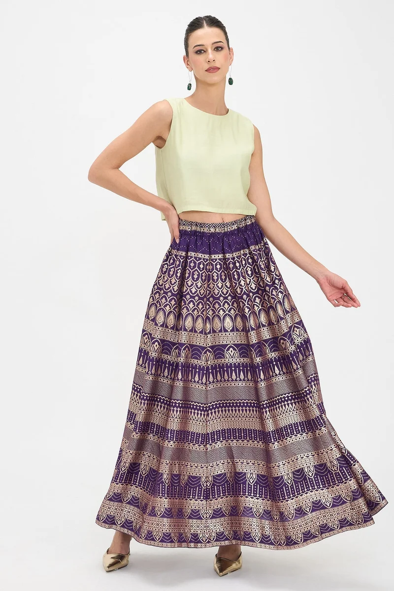 فيرجيو Solid Viscose Cropped Boxy Top for Women