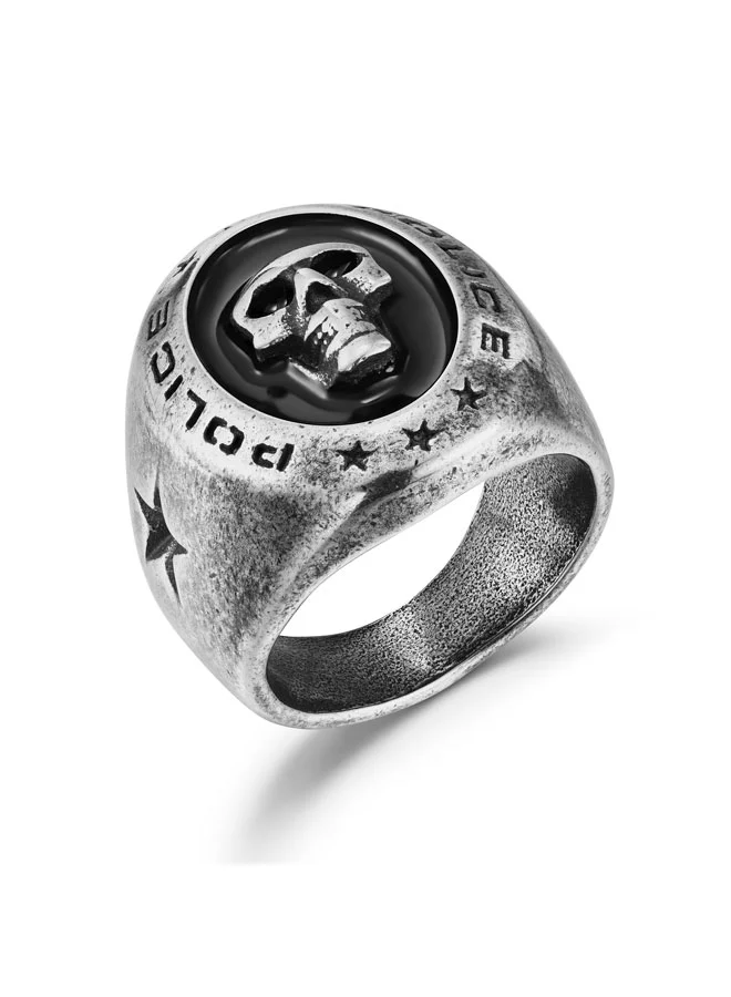 Vertex Antique Silver Stainless Steel Signet Ring for Men, 64