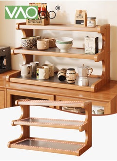 VAOdo 3 Tier Cup Drying Rack,  Wood and Acrylic Material Multi-Functional Storage Rack, Coffee Mug Racks Easy to Install and Clean, Countertop Bathroom Organizer, for Home Bathroom Kitchen Glass cup and Food for Kitchen, Home, Coffee Bar  - Image 1