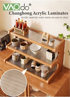 VAOdo 3 Tier Cup Drying Rack,  Wood and Acrylic Material Multi-Functional Storage Rack, Coffee Mug Racks Easy to Install and Clean, Countertop Bathroom Organizer, for Home Bathroom Kitchen Glass cup and Food for Kitchen, Home, Coffee Bar  - Image 5