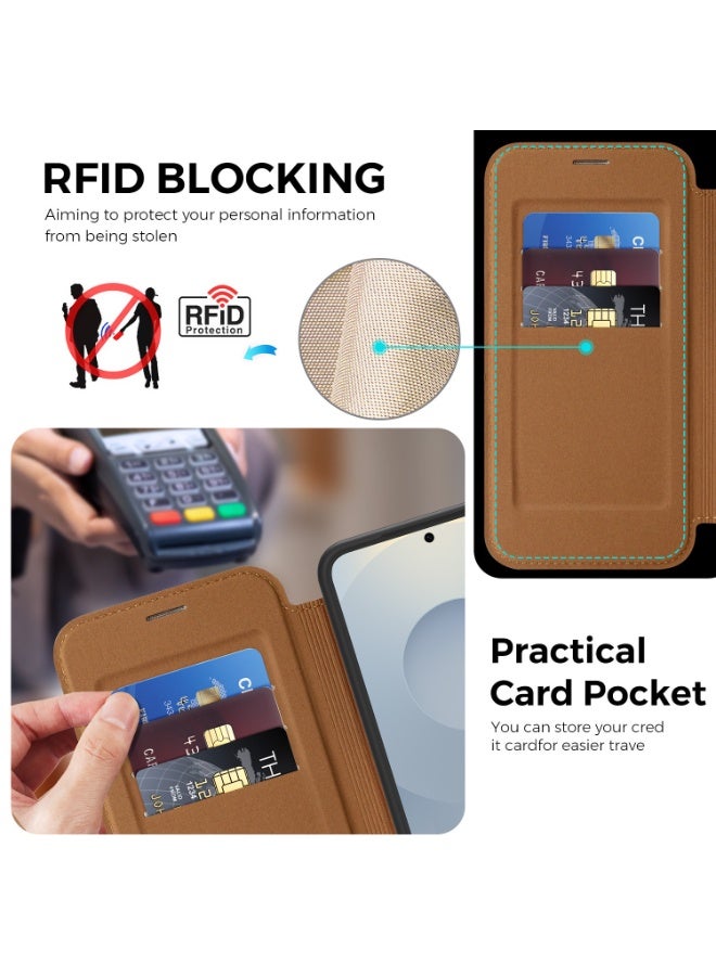 Magnetic Flip Leather Wallet Case for Samsung Galaxy S26, S26 Plus, S25, S25 Plus, S24, S24 Plus with RFID Blocking and Shockproof Protection - Image 2