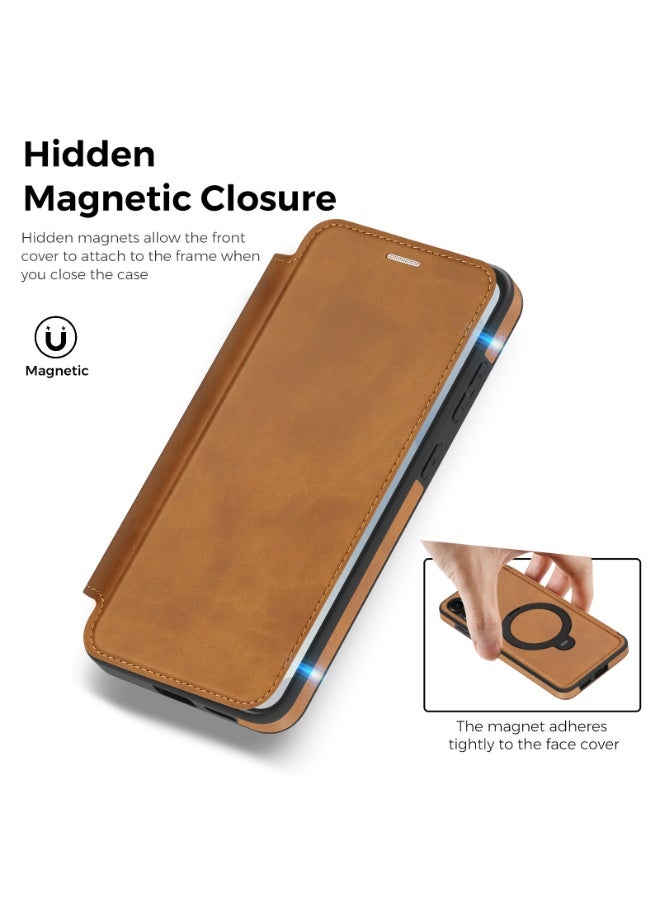 Magnetic Flip Leather Wallet Case for Samsung Galaxy S26, S26 Plus, S25, S25 Plus, S24, S24 Plus with RFID Blocking and Shockproof Protection - Image 3