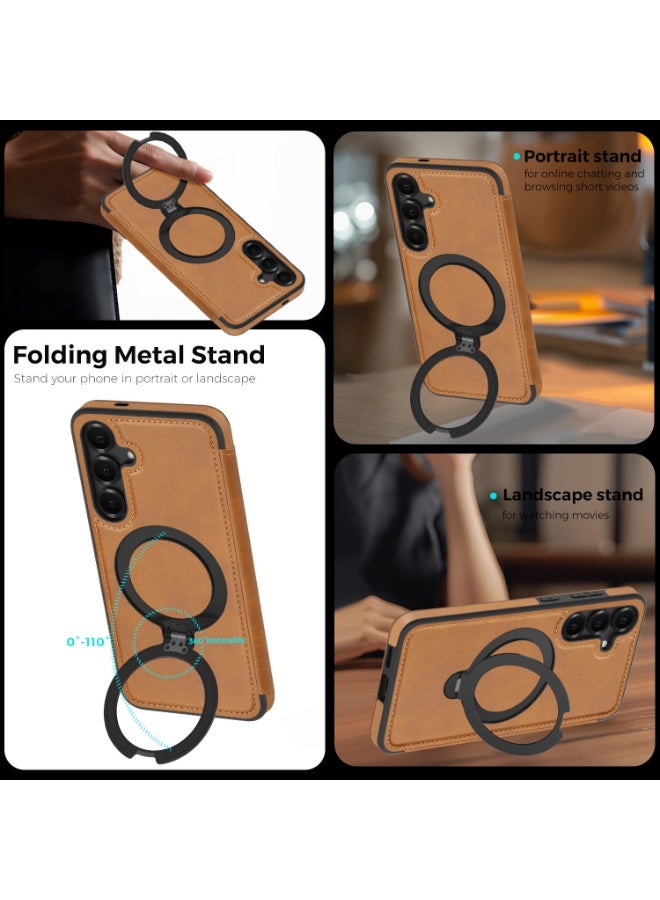 Magnetic Flip Leather Wallet Case for Samsung Galaxy S26, S26 Plus, S25, S25 Plus, S24, S24 Plus with RFID Blocking and Shockproof Protection - Image 1