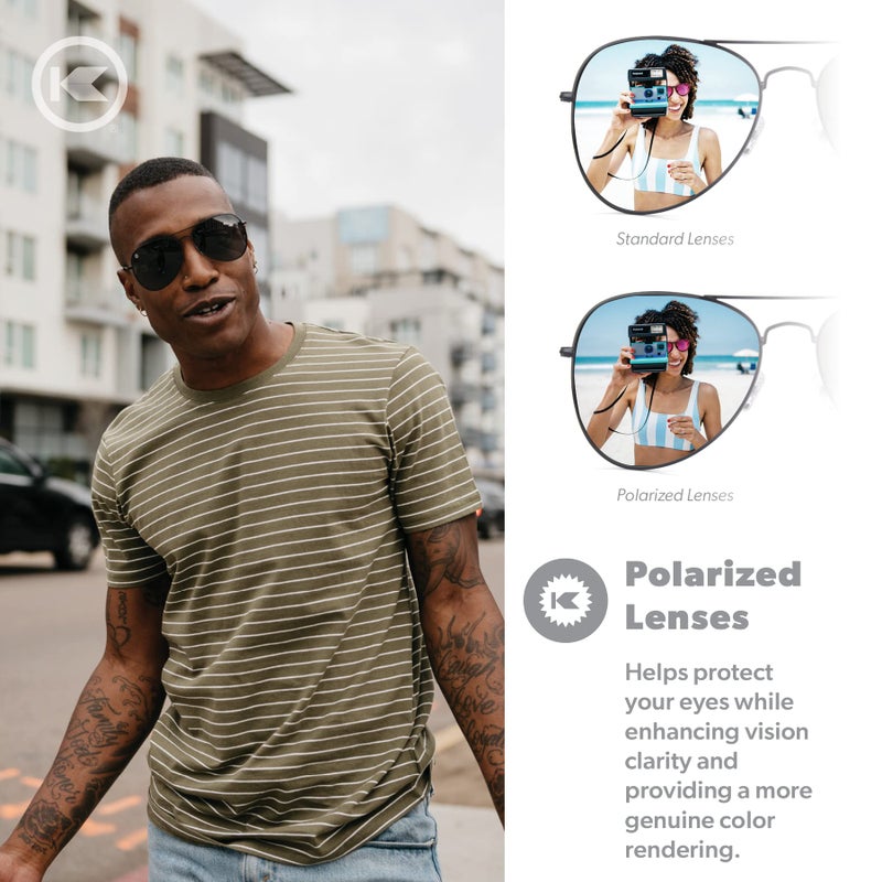 Knockaround Mile Highs Polarized Aviator Sunglasses for Men & Women - UV400 Protection - Image 4