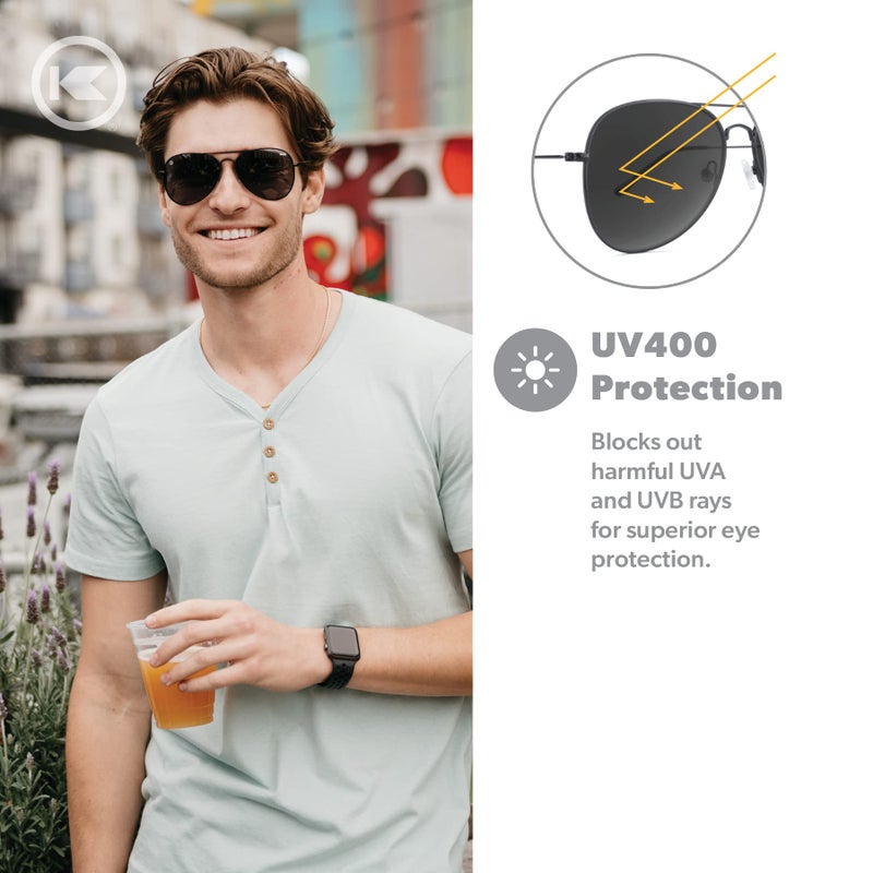 Knockaround Mile Highs Polarized Aviator Sunglasses for Men & Women - UV400 Protection - Image 3