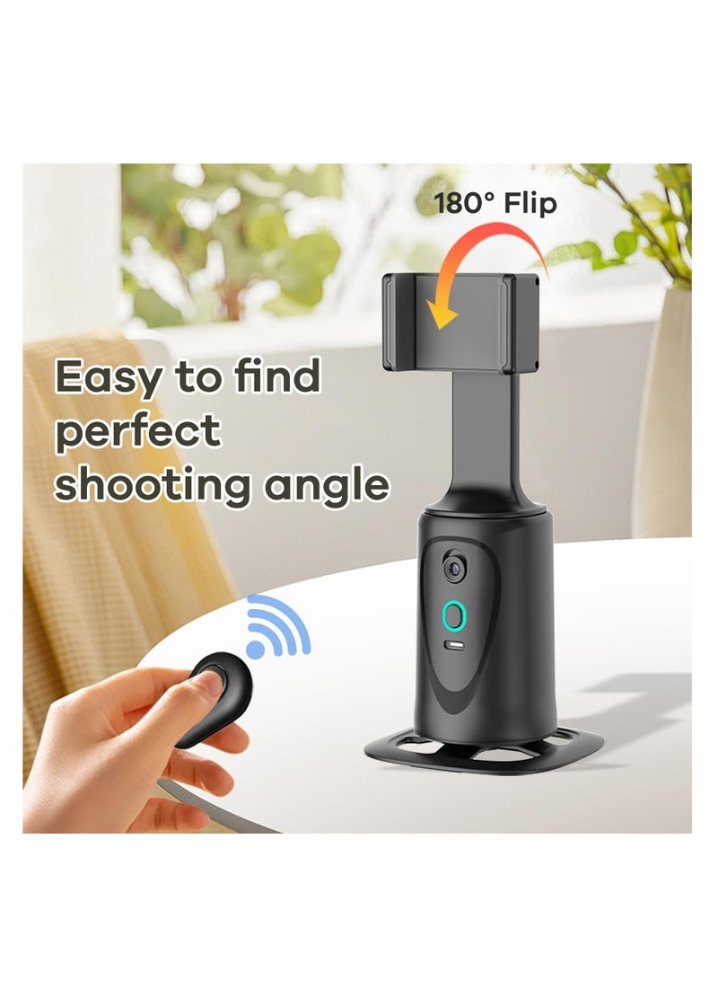 SYOSI حامل هاتف لتتبع الوجه تلقائيًا، حامل ثلاثي القوائم يدور 360 درجة، حامل كاميرا ذكي، بدون تطبيق، حامل كاميرا الهاتف مع جهاز تحكم عن بعد لبث الفيديو المباشر، بطارية قابلة لإعادة الشحن - Image 4