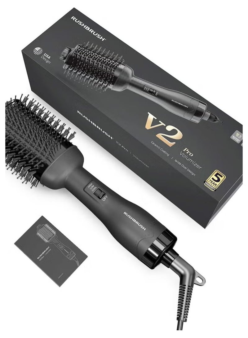 راش براش فرشاة فرد الشعر الكهربائية – 3 مستويات حرارة – تصميم محمول للاستخدام اليومي – لون أسود - Image 1