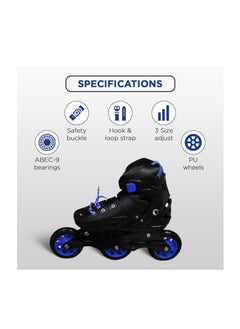 ENDLESS  EL1033 Inline Adjustable Skates Medium Size 34 EUR (UK 1.5) - 38 EUR (UK 5) for 6 to 12 Years | Aluminium Chassis and 100 mm PU Three Wheels | With ABEC 9 Bearings | Indoor and Outdoor  - Image 3