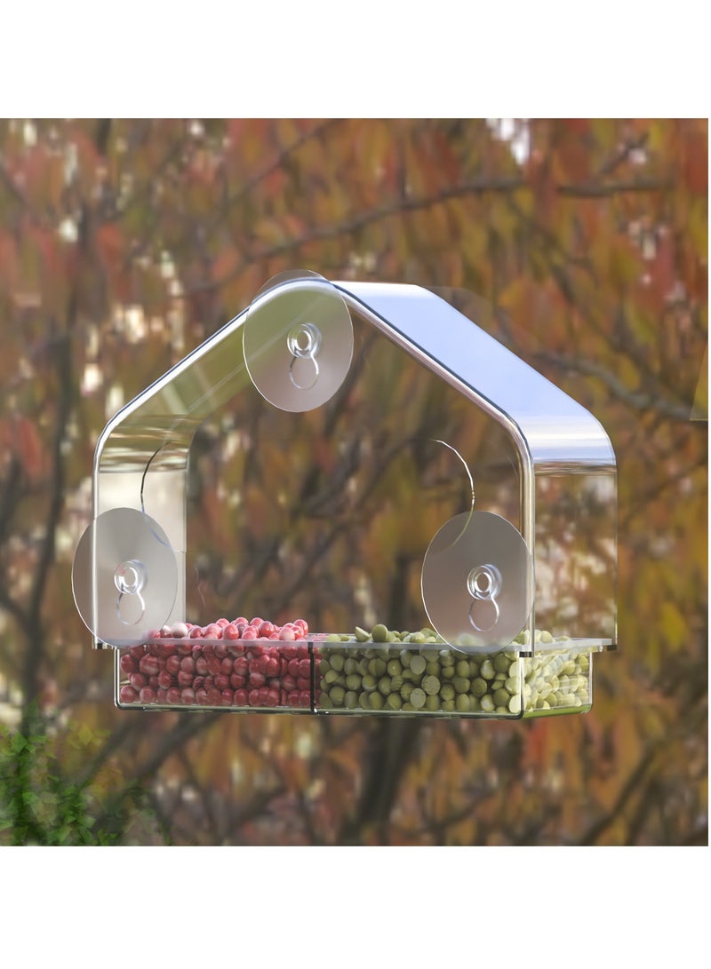 Ming acrylic outdoor bird cage parrot cage punch-free suction cup bird feeder pet supplies wall-mounted - Image 4