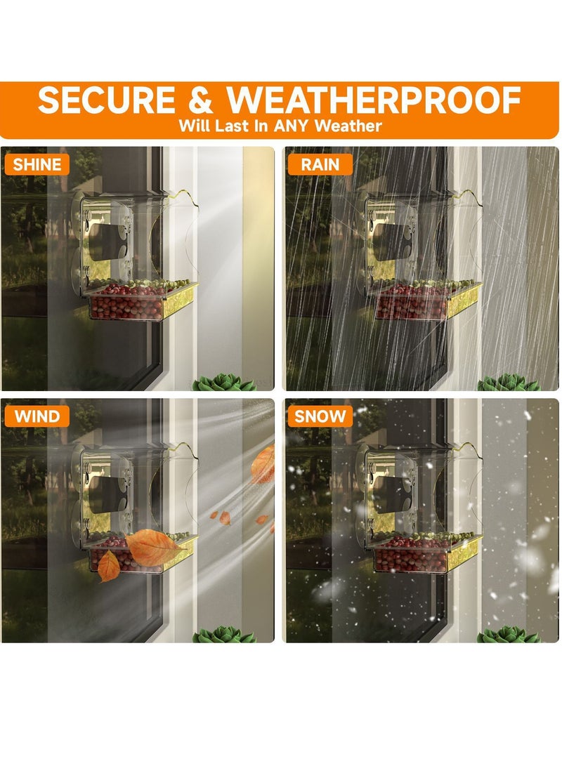 Ming acrylic outdoor bird cage parrot cage punch-free suction cup bird feeder pet supplies wall-mounted - Image 3