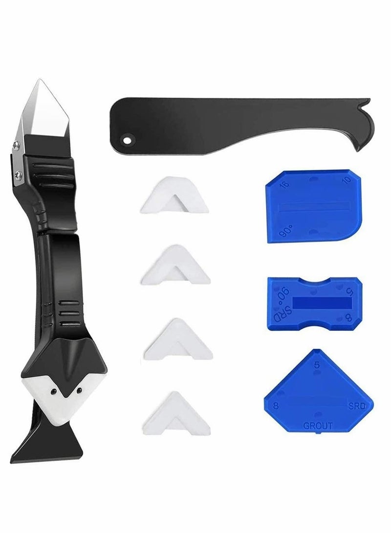 Y&D Caulking Tools, 3 In 1 Finishing Tool Kit Silicone Sealant Caulk Grout Remover Scraper and Nozzle Applicator for Kitchen, Bathroom, Window Sink Joint - Image 1