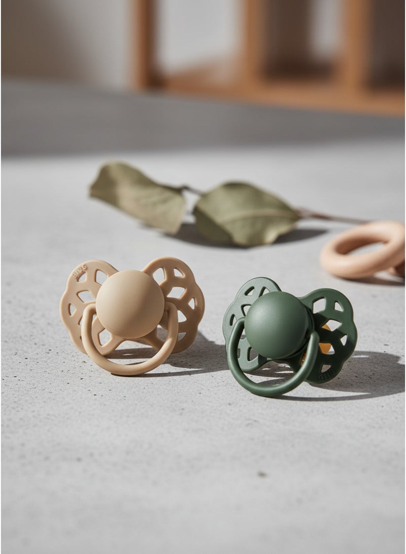 BIBS Pacifier Silicone Antaomical Round Nipple  6M+ - Image 1