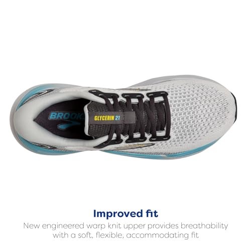 Brooks Men’s Glycerin 21 Neutral Running Shoe - Coconut/Forged Iron/Yellow - 7 Medium - Image 4