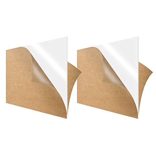 SimbaLux Acrylic Sheet White 32% Translucent Cast Plexiglass 12” x 12” Square Panel 1/8” Thick (3mm) Pack of 2 Plastic Plexi Glass Board with Protective Paper for Signs, DIY Display Projects, Craft - Image 1