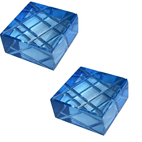 Shuban Stylish Rainbow Acrylic Paper Weight for Office Study Table Stylish Gifting Items (6x6x3 Cm) (Blue-2 Pcs) - Image 1