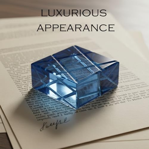 Shuban Stylish Rainbow Acrylic Paper Weight for Office Study Table Stylish Gifting Items (6x6x3 Cm) (Blue-2 Pcs) - Image 2