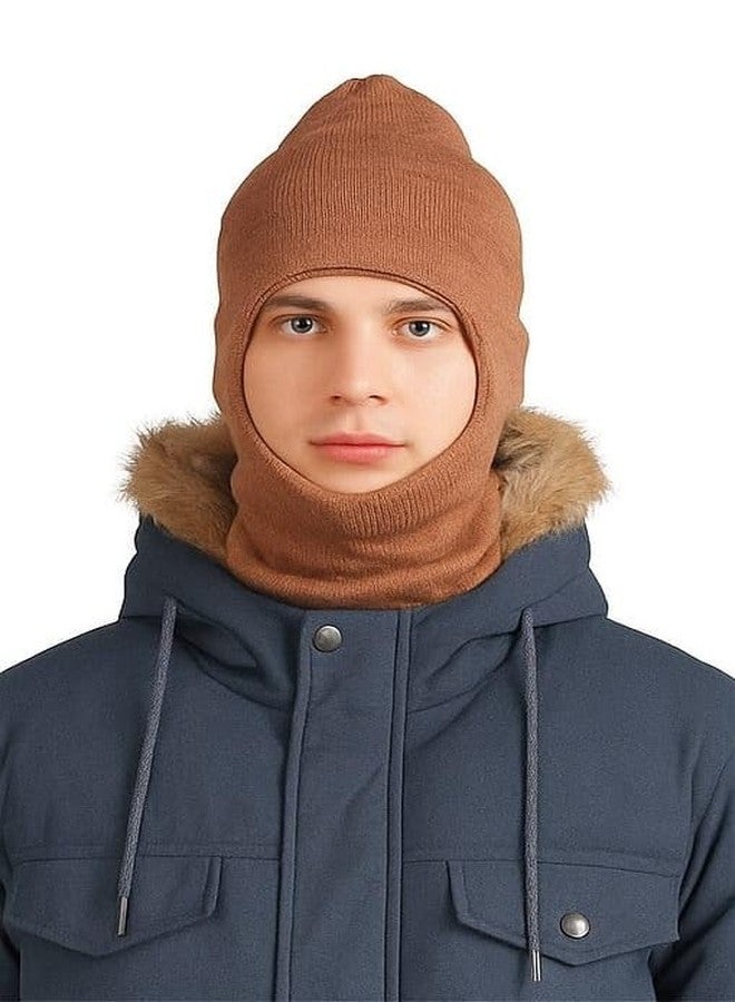 Yanwenx Winter Woolen Monkey Cap for Men | Beige | Free Size | Full Head Cover Cap - 1 Pc - Image 5