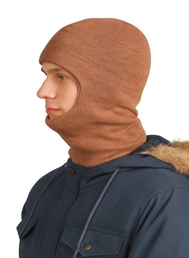 Yanwenx Winter Woolen Monkey Cap for Men | Beige | Free Size | Full Head Cover Cap - 1 Pc - Image 4