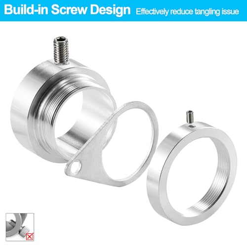 BONWIN Flag Pole Rings, 1" Spinning Flagpole Ring Clips, 2 Pcs Aluminum Alloy & Steel 360° Rotating Anti Wrap Flag Mounting Rings with Snap Carabiners for 0.75-1.02 Inch Diamete Flagpole (Φ1, Silver) - Image 5