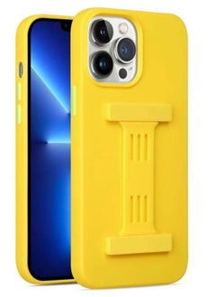 Generic Magnetic Rubber Cover with Strap For Apple iPhone 14 Pro Max 6.7 inch Yellow  - Image 1