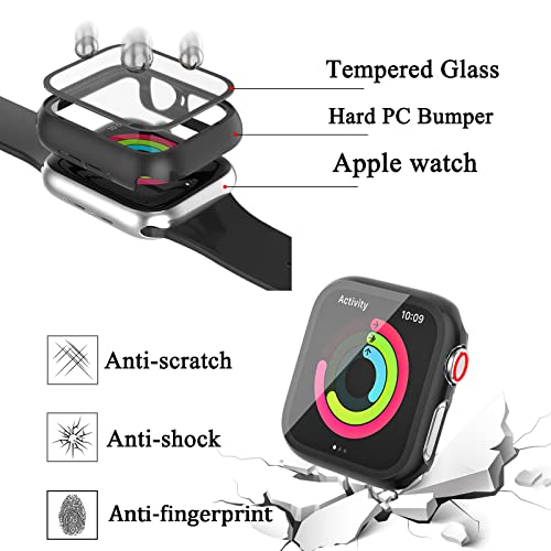 HASDON [12 Pack Case Compatible with Apple Watch 40mm SE 3 SE 2 Series 6 5 4 SE with Tempered Glass Screen Protector, Hard PC Bumper Overall Shockproof Protective Cover for iWatch 40mm Accessories - Image 2