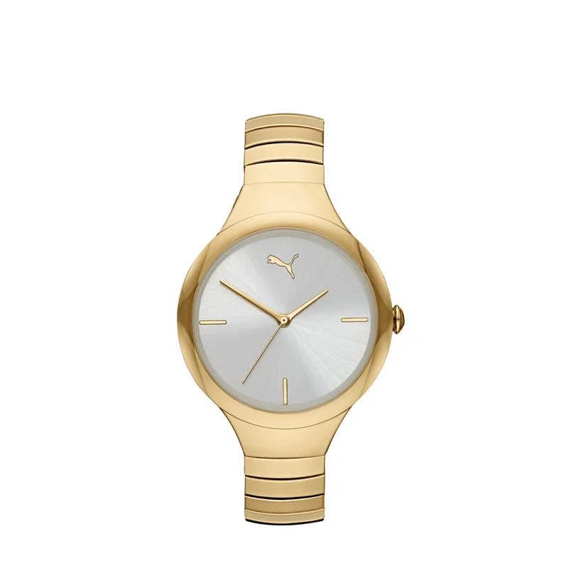 بوما Analog Quartz Watch for Women With Gold Stainless Steel Band - 3 ATM - PU P1027