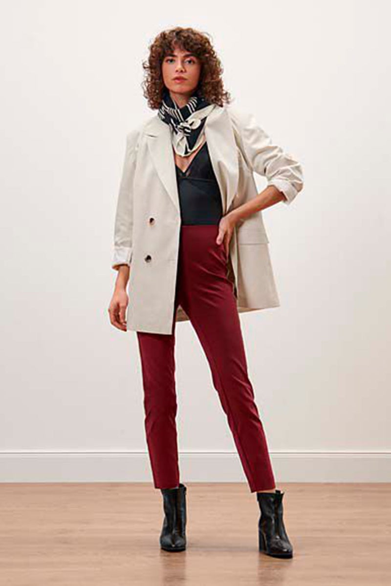 Tchibo Women Regular Fit Solid Pants, Red - Image 1