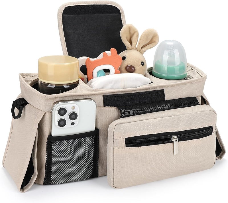 accmor Universal Stroller Organizer with Insulated Cup Holder Detachable Phone Bag and Shoulder Strap,Stroller Bag Caddy Organizer Fits for Uppababy, Baby Jogger, Britax Strollers | Insulated Cup Holder, Detachable Phone Bag, Shoulder Strap, Fits Uppababy, Baby Jogger, Britax - Image 3