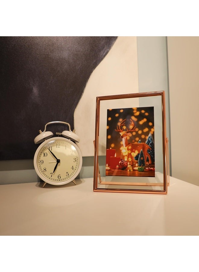 AhaGo Rose Gold Floating Frame, 5"x7", Vertical, For Picture 4x6, 3.5x5, 2x3, Tabletop Use, Classy Gift For Anniversary, Wedding or Birthday - Image 5