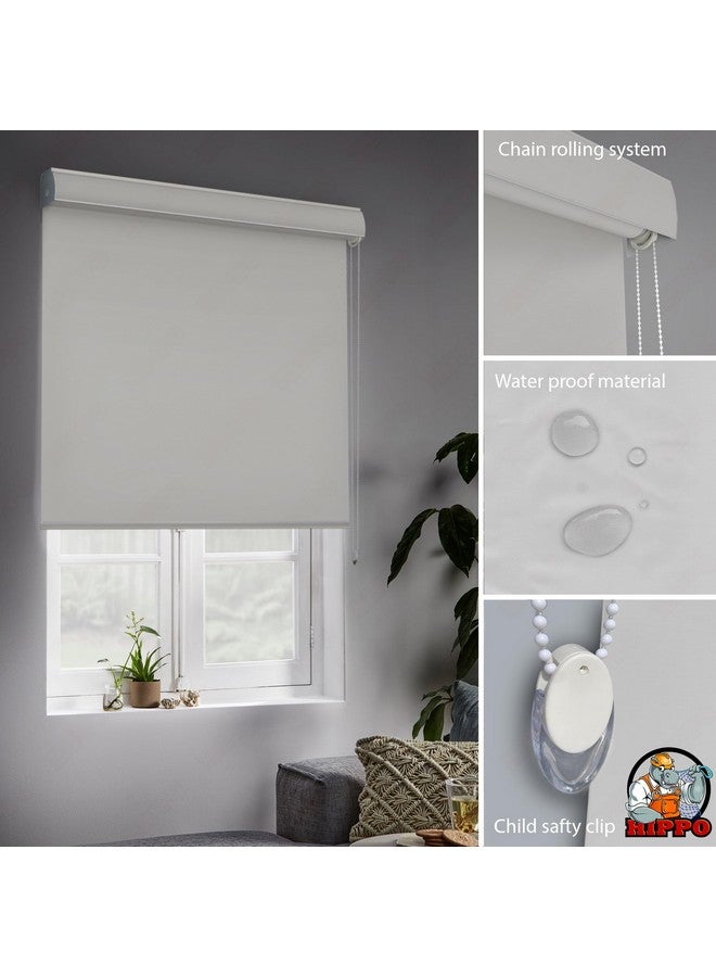 HIPPO 100% Blackout Roller Blinds for Windows UV Protection, Waterproof, Room Darkening, Corded Roll Up and Down Blinds for Home & Office Customizable (4FTX9FT, Milk-White) - Image 4