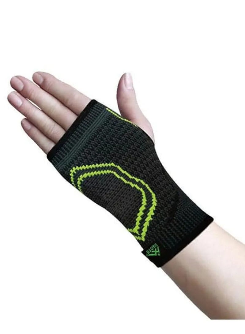 سيبوت اكمام ضغط لدعم المعصم، اسود مع تصميم اخضر نيون، دعامة يد رياضية 2 قطع - Image 1