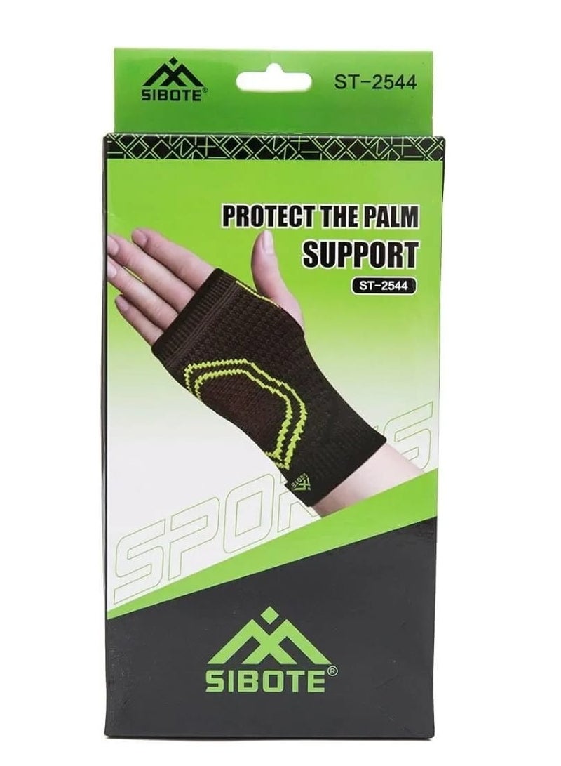 سيبوت اكمام ضغط لدعم المعصم، اسود مع تصميم اخضر نيون، دعامة يد رياضية 2 قطع - Image 2