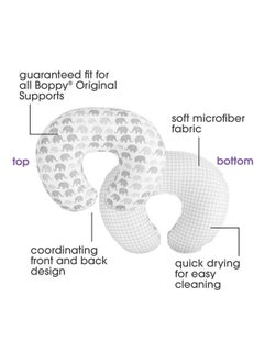 boppy Boppy Nursing Pillow Cover, Premium Quick-Dry Fabric, Gray Elephants, Fits The Original Support Boppy Pillow for Breastfeeding and Bottle Feeding, Cover Only, Nursing Support Pillow Sold Separately  - Image 2