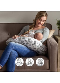 boppy Boppy Nursing Pillow Cover, Premium Quick-Dry Fabric, Gray Elephants, Fits The Original Support Boppy Pillow for Breastfeeding and Bottle Feeding, Cover Only, Nursing Support Pillow Sold Separately  - Image 3