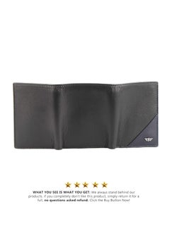 POLICE POLICE Groix Men's Leather Tri-Fold Wallet - Black  - Image 4