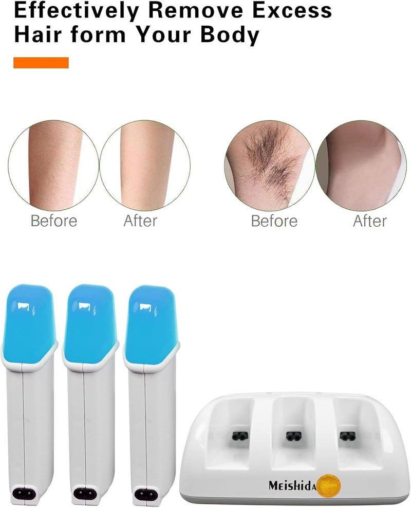 Meishida Roll on Wax Kit for Hair Removal, three Roller Wax Heater with Heater Base for Hair Removal, Portable Wax Heater Machine for Women & Men - Image 2