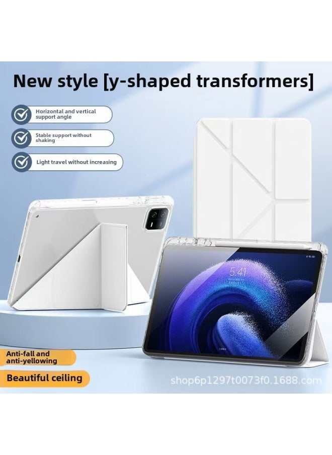 Generic - 3 Y Folding Multi-angle Suitable For Millet Tablet 7 Protective Cover 6pro Protective Shell 5 Pad7 Full Coverage 11.16 Inch-Color:[white Ice Blue] Variety Of Diamond Shells 3+y Discount-Applicable Models:For Xiaomi 7/7pro【 11.2inch 】 - Image 1