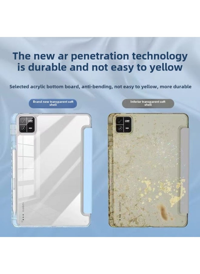 Generic - 3 Y Folding Multi-angle Suitable For Millet Tablet 7 Protective Cover 6pro Protective Shell 5 Pad7 Full Coverage 11.16 Inch-Color:[white Ice Blue] Variety Of Diamond Shells 3+y Discount-Applicable Models:For Xiaomi 7/7pro【 11.2inch 】 - Image 1