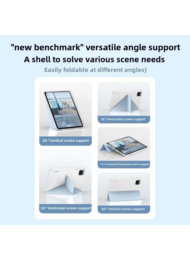 Generic - 3 Y Folding Multi-angle Suitable For Millet Tablet 7 Protective Cover 6pro Protective Shell 5 Pad7 Full Coverage 11.16 Inch-Color:[white Ice Blue] Variety Of Diamond Shells 3+y Discount-Applicable Models:For Xiaomi 7/7pro【 11.2inch 】 - Image 1