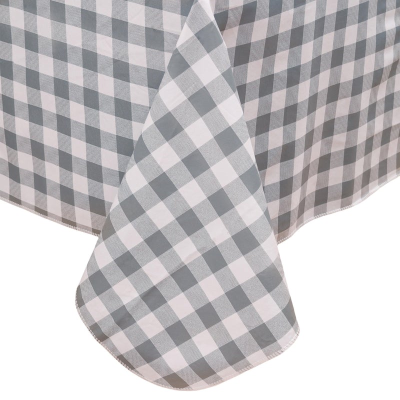 Walrus Heavy Duty Vinyl Tablecloth with Flannel Backing Waterproof Oil-Proof Plastic Table Cloth Stain-Resistant Wipeable Rectangle or Square Table Cover for Indoor and Outdoor (Grey Checkered, 60x84 Inch) - Image 1