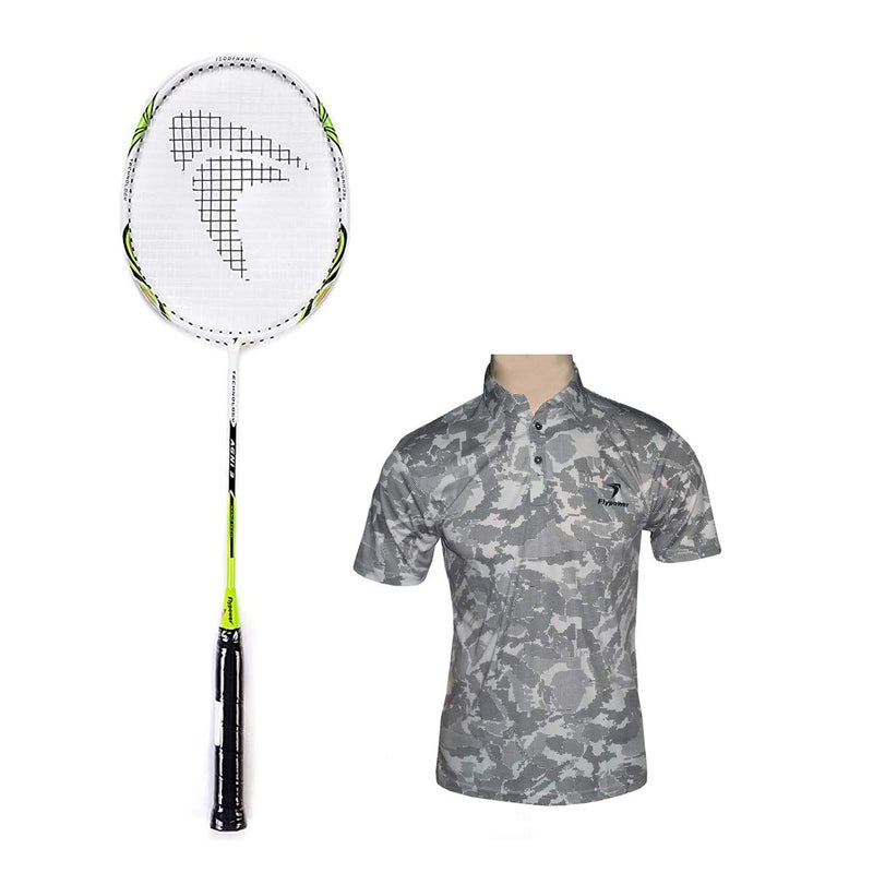 Flypower Badminton Racket Composite Agni 3 With T-Shirt Nias White Size Xl - Image 3