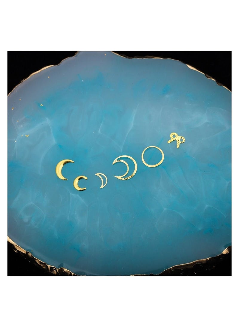 مزيج من الجليتر إطار معدني ذهبي فن الأظافر UV راتنج الإيبوكسي للحرف اليدوية المجوهرات ملحقات الأظافر - Image 5