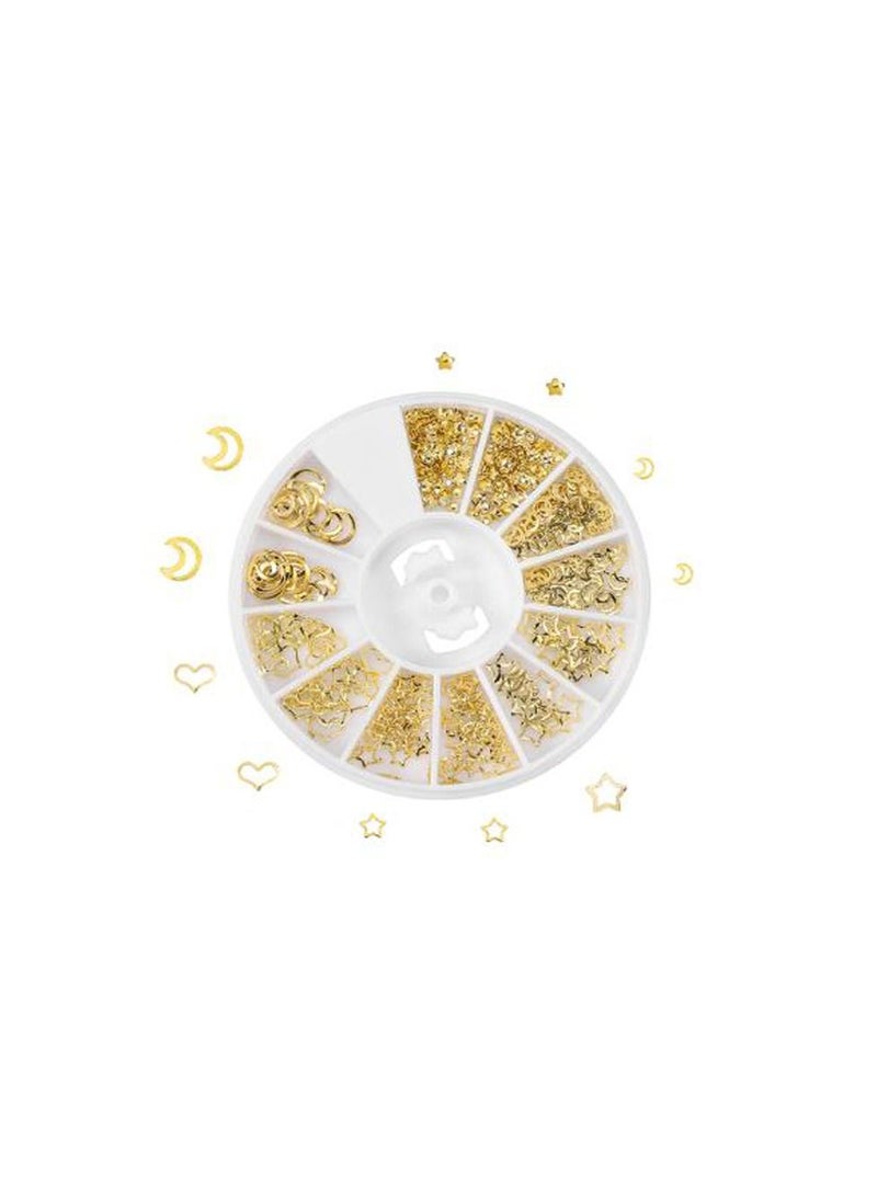 مزيج من الجليتر إطار معدني ذهبي فن الأظافر UV راتنج الإيبوكسي للحرف اليدوية المجوهرات ملحقات الأظافر - Image 1