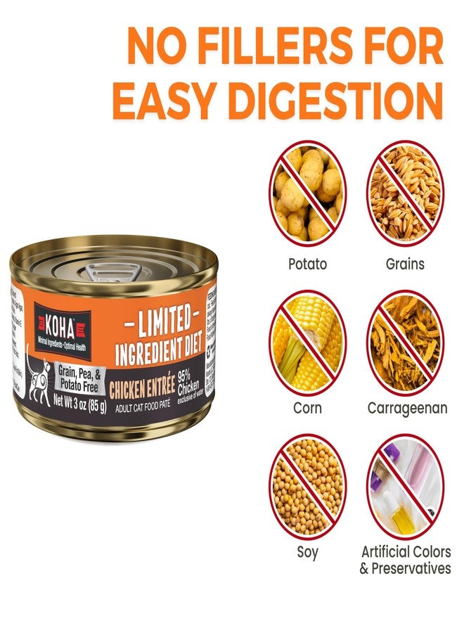 KOHA Limited Ingredient Diet Chicken Paté for Cats, 95% Chicken Sensitive Stomach Cat Food, Duck Recipe for Cats, Trial Pack (3 Cans) - Image 4