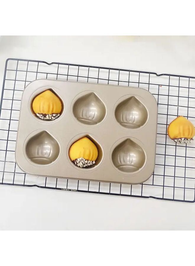 Non Stick Chestnut Madeleine Baking Pan 12 Cavity Food Grade Metal for Mini Cakes Pastries Easy Release - Image 2