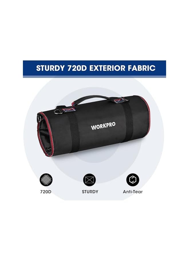 WORKPRO Roll Up Tool Bag, Tool Roll Up Bag with Detachable Tool Pouches, Heavy Duty Tool Bag Organizer with 6 Pockets, Tool Roll Organizer for Mechanic, Electrician, Plumber and Carpenter - pzsku/Z71F1B3547C21A83CC0BBZ/45/_/1741457529/e644eb29-db22-4c96-aa63-4dffb7bc8c4b