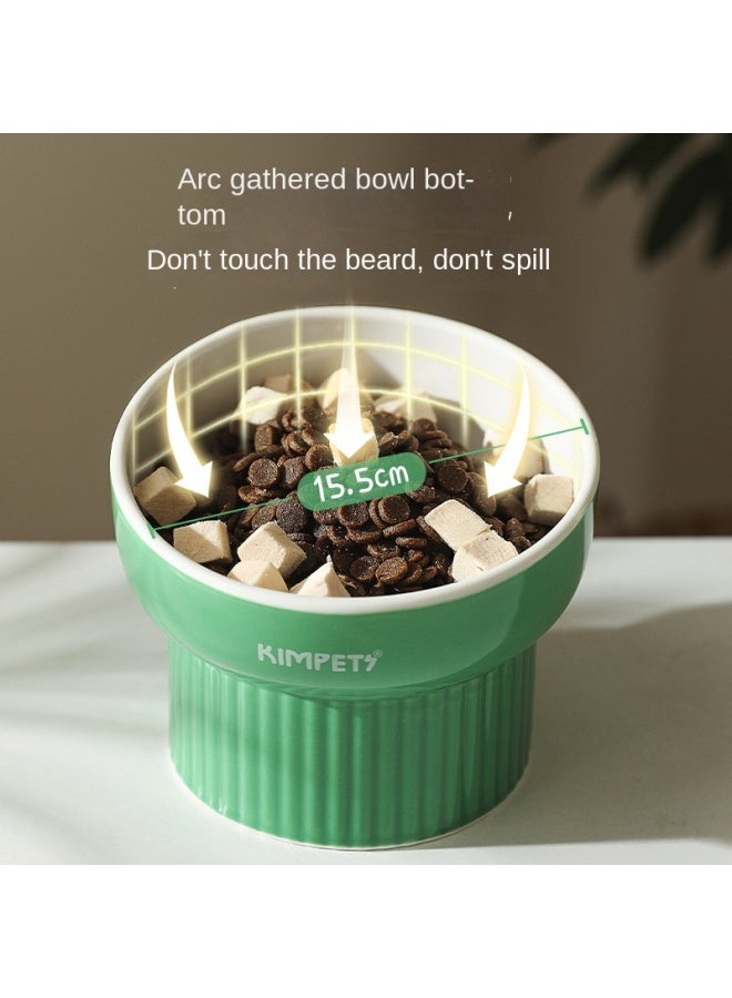 KimPets Pet Ceramic Cat Bowl, Simple Tall Dog Bowl, Cat Bowl, Cat Bowl, Slanted Mouth, Neck Protector, Anti-knock Over Pet Food Utensils - Image 2