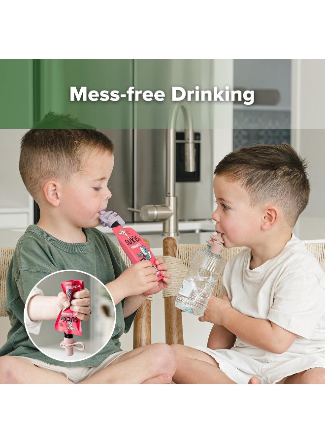 هاكا Multi-Functional Silicone Spout, Baby Pouch Topper, No Spill Bottle Top, 100% Food Grade Silicone, 2 Pack - Image 5