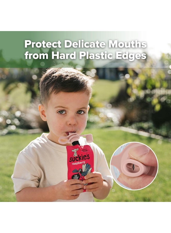 هاكا Multi-Functional Silicone Spout, Baby Pouch Topper, No Spill Bottle Top, 100% Food Grade Silicone, 2 Pack - Image 2