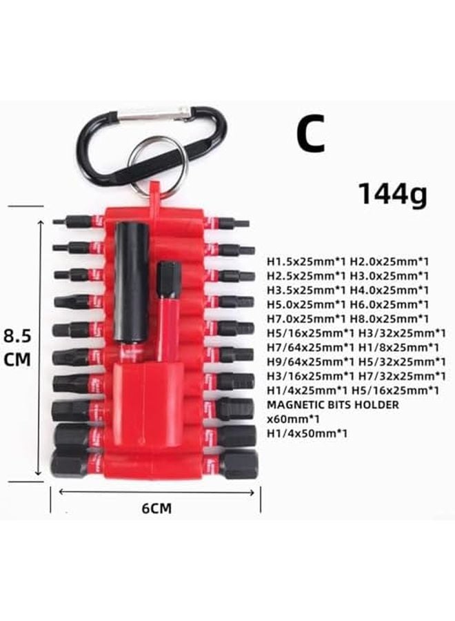 مجموعة براغي مفك كهربائي مغناطيسي 22 قطعة سداسية الشكل ملونة للاستخدام المنزلي الاحترافي - Image 3
